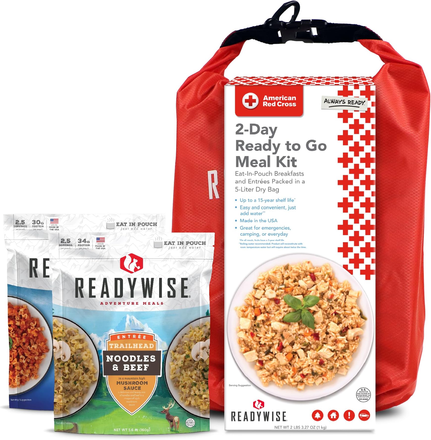 American Red Cross 2-Day-Supply Emergency Food Kit, Freeze-Dried Disaster Kit for Hurricane Preparedness, Camping Food, Prepper Emergency Supplies