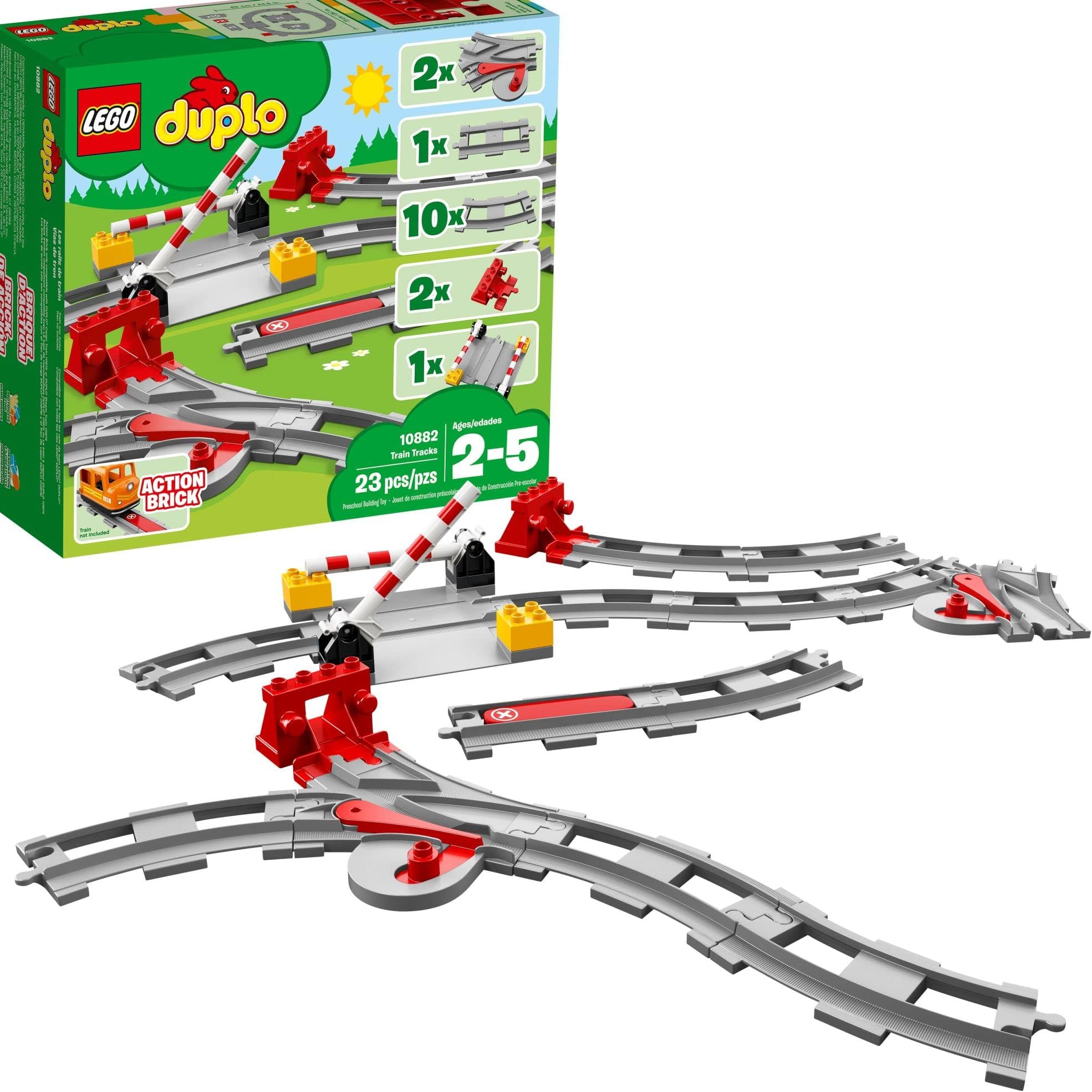 DUPLO Town Train Tracks Expansion Set 10882 - Building Block Railway Toys for Toddlers, Duplo Train Collection, Learning Through Play, Kid-Friendly Gifts for Boys and Girls Ages 2-5