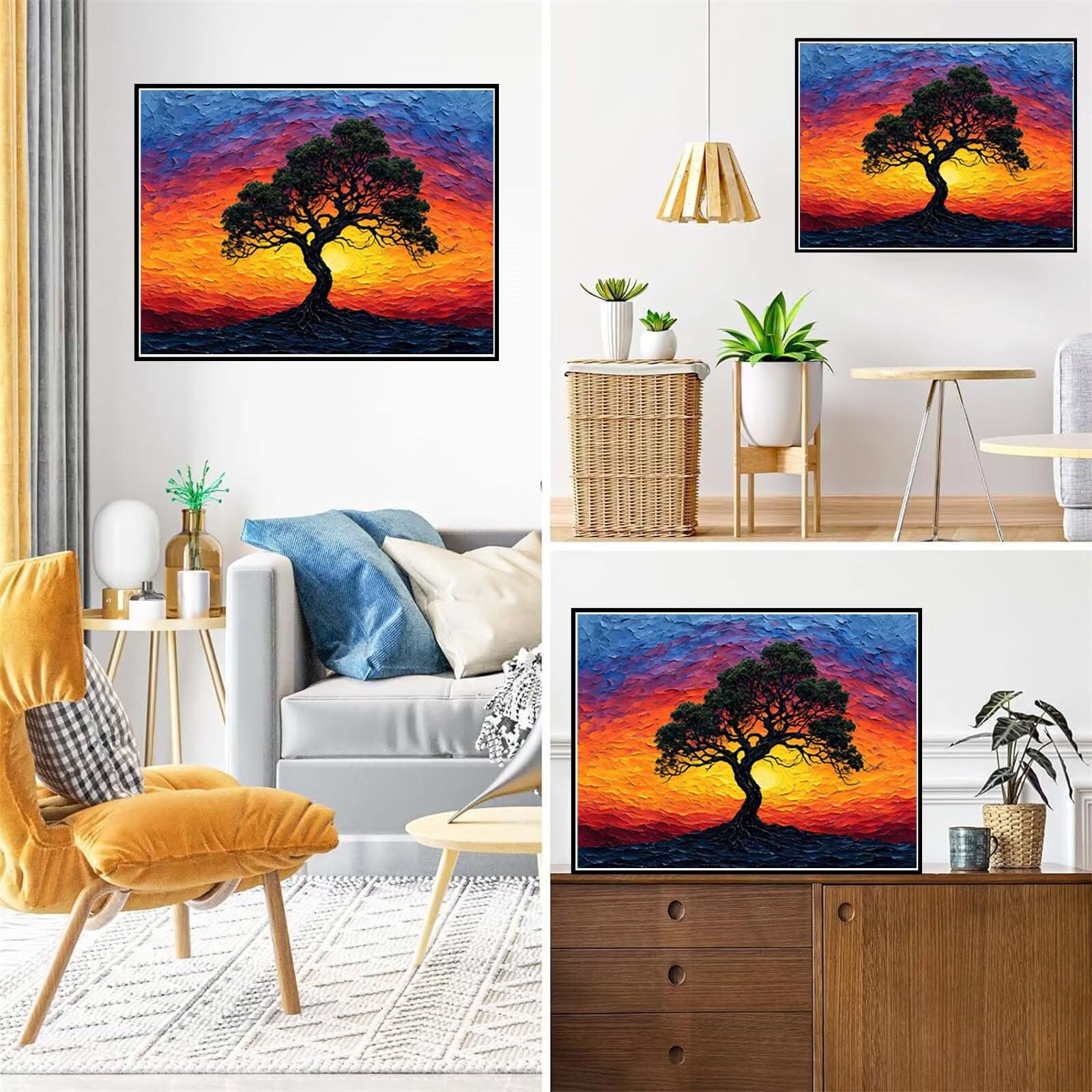 Diamond Painting Kit Completo Atardecer, Pintura Diamante 60 x 90 cm, B-321