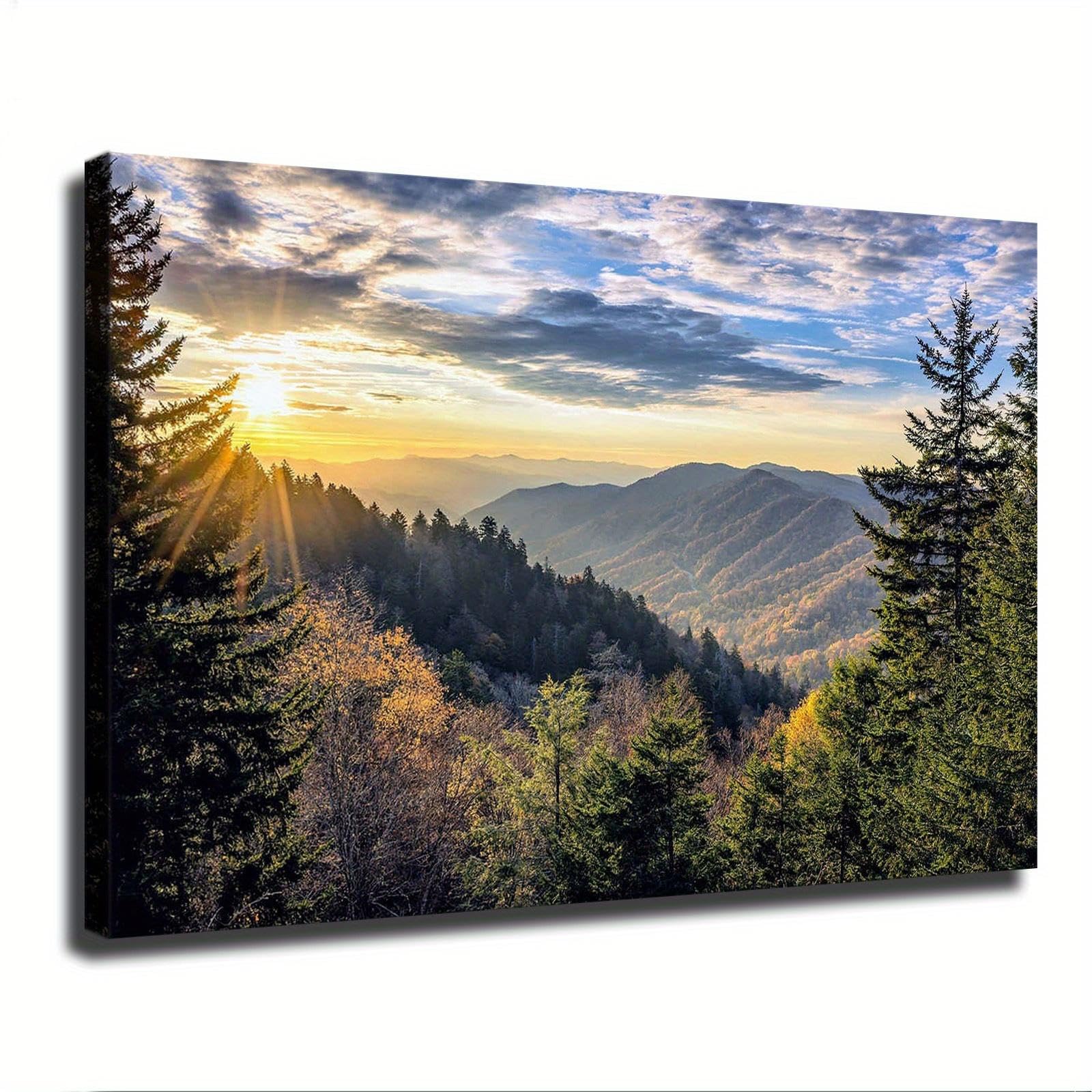 Tableau Great Smoky Mountains haut de gamme toile encadrée paysage de montagne finition galerie - 8