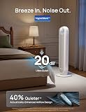 Dreo ventilateur colonne silencieux, Vitesse 7,6 m/s - Oscillant à 90° ventilateurs tour pour chambre, 92 cm de haut, Télécommande incluse, 4 vitesses, 4 modes, minuterie 8H, Noir - Nomad One - 3