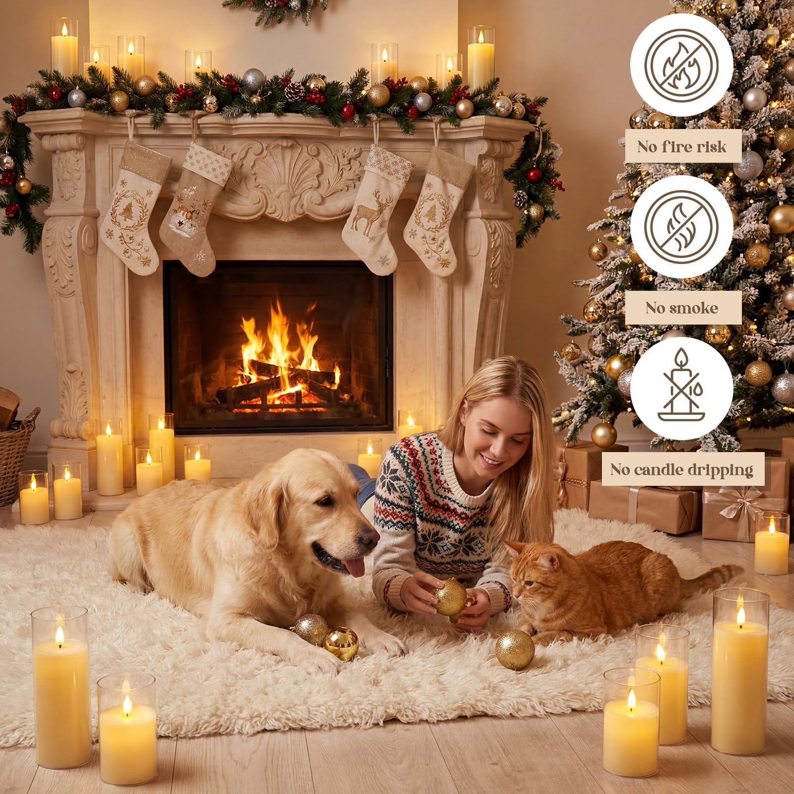 Retisee Confezione da 60 candele a LED in acrilico senza fiamma tremolanti con timer remoto (D 2,2 x H 12,7 cm, 15,2 cm, 17,8 cm), stoppino 3D in vera cera, funzionamento a batteria, per decorazione