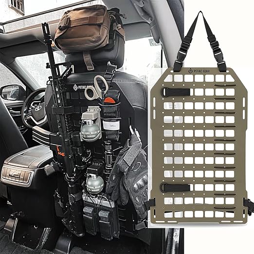 PETAC GEAR Tactical Car Seat Back Organizer | Rigid Molle Panels for Vehicles | Truck Mount Rack Panel for Tactical Gear Accessories. …