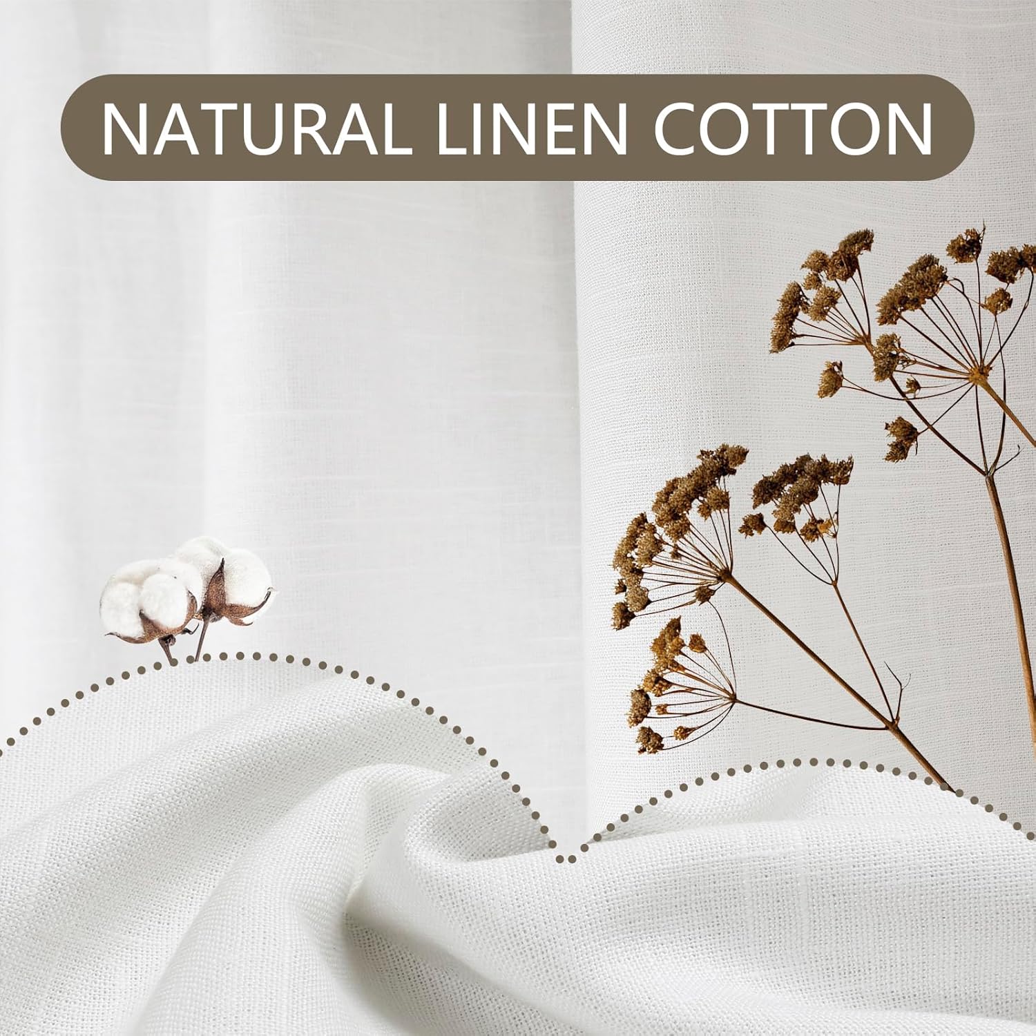 ChadMade Cordless Blackout Roman Shade White Linen Cotton, Custom Size Flat Blind for Bedroom with Install Hardware 1 Panel