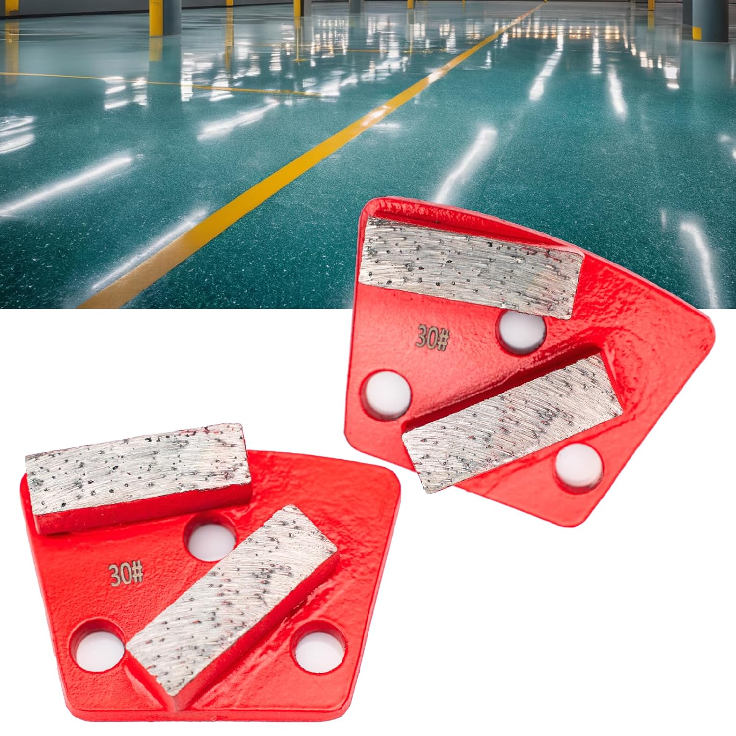 6PCS Trapezoid Diamond Grinding Disc, 30 Grit Metal Bond Floor Grinding Pad for Concrete Grinders – Concrete Floor Grinder Disc