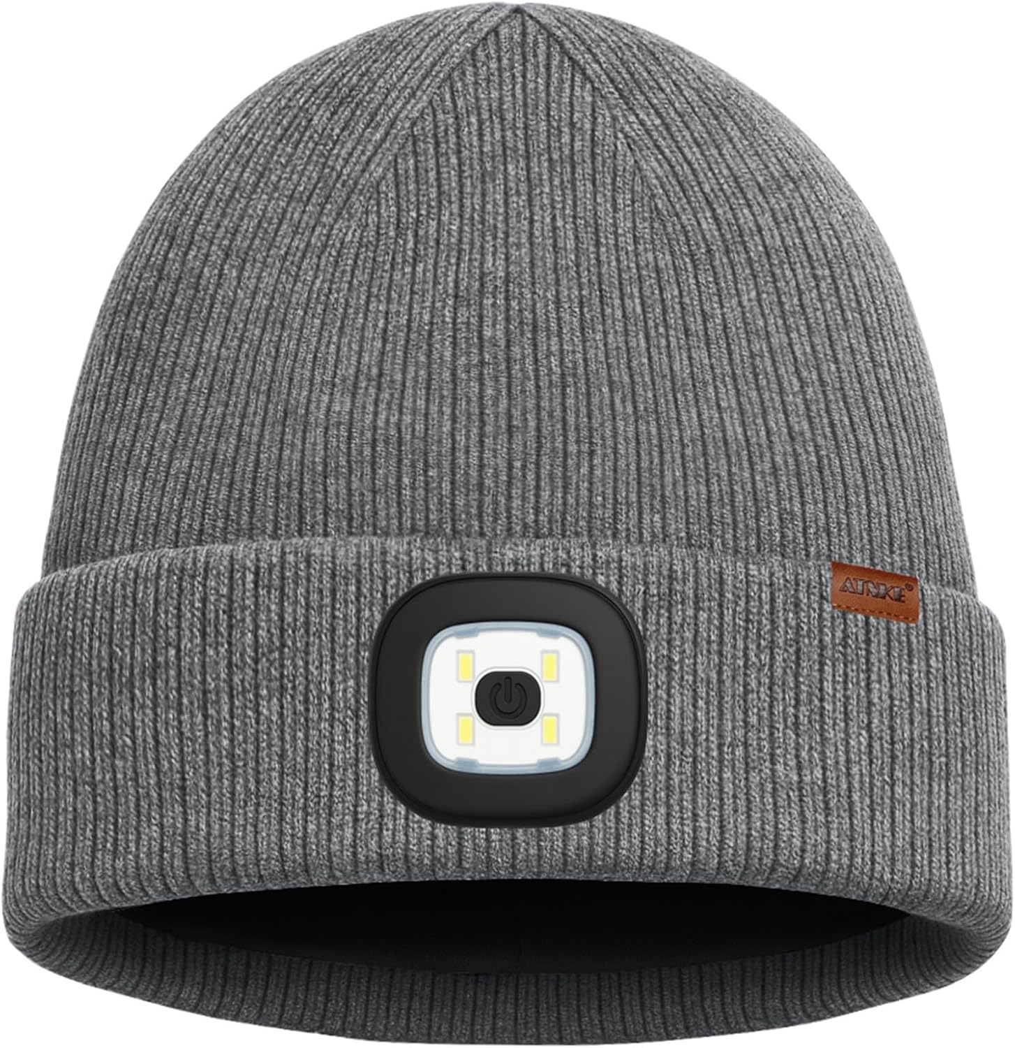 ATNKE LED Lighted Beanie Cap, USB Rechargeable 4 LED Running Headlamp Lined Fleece Hat with Light Gift for Men and Women - Image 2