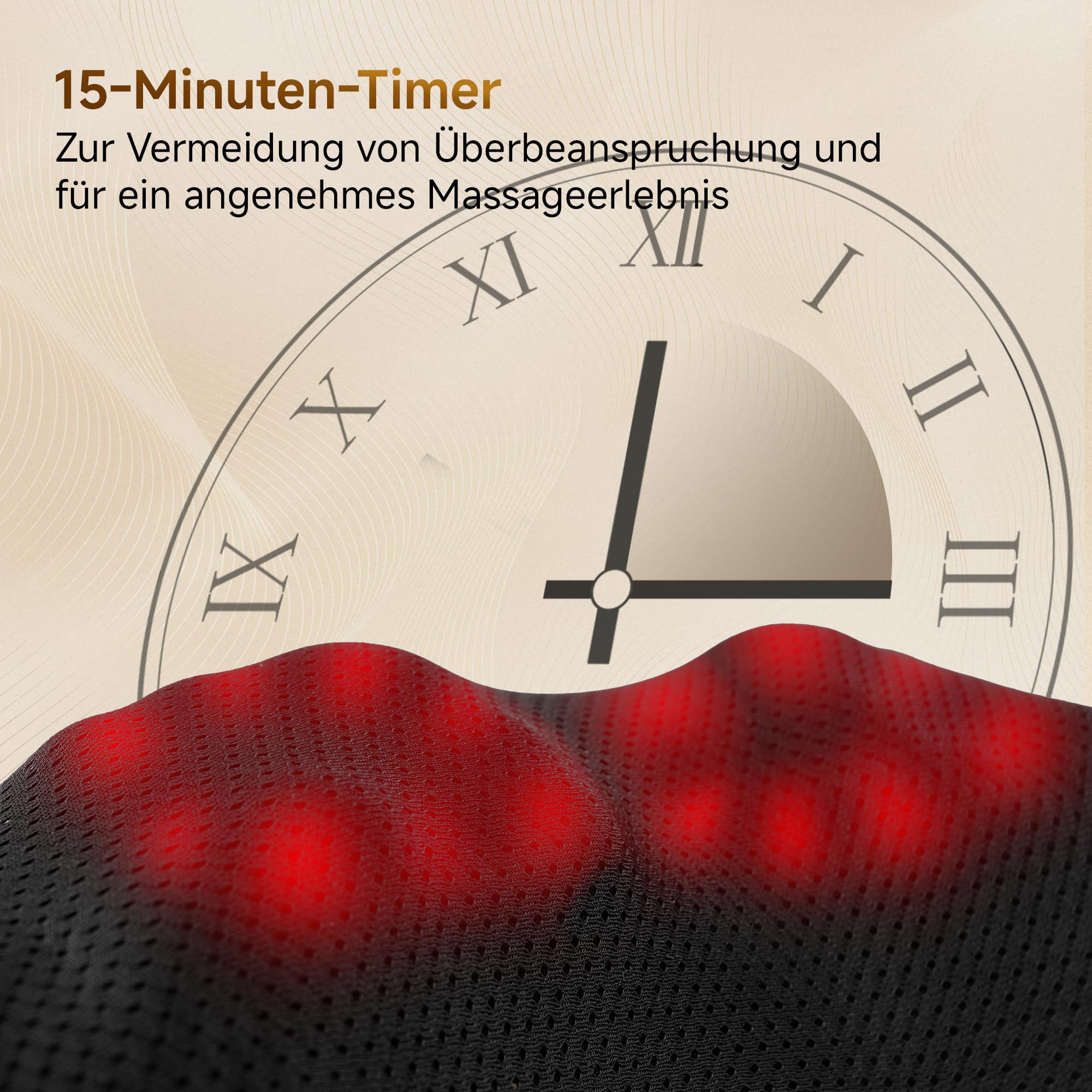 Real Relax Nackenmassagegerät mit Wärme, 3D Shiatsu Massagekissen für Nacken, Schulter, Rücken, Beine, 3 Intensitäten, Tragbar für Zuhause Büro, Geschenk für Frauen Männer - Schwarz