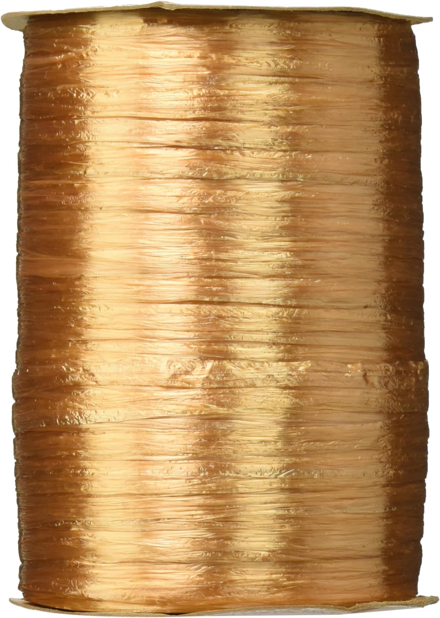 Offray 1/4'' Wide Pearlized Raffia Ribbon, Gold, 100 Yards, 7MM