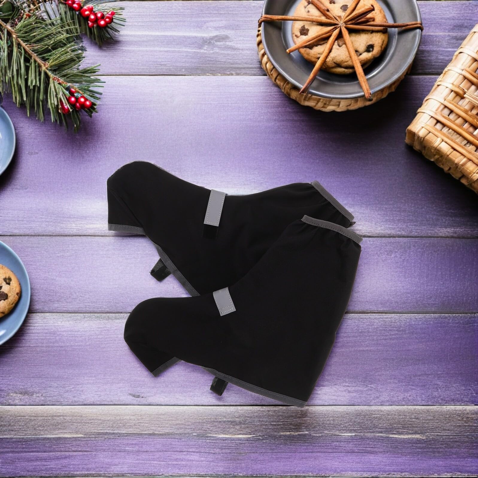 Cubrezapatos Impermeables para Senderismo Polainas Negras Talla L Protección Antideslizante Resistente al Agua para Botas de Montaña Ciclismo y Actividades al Aire Libre 1 Par