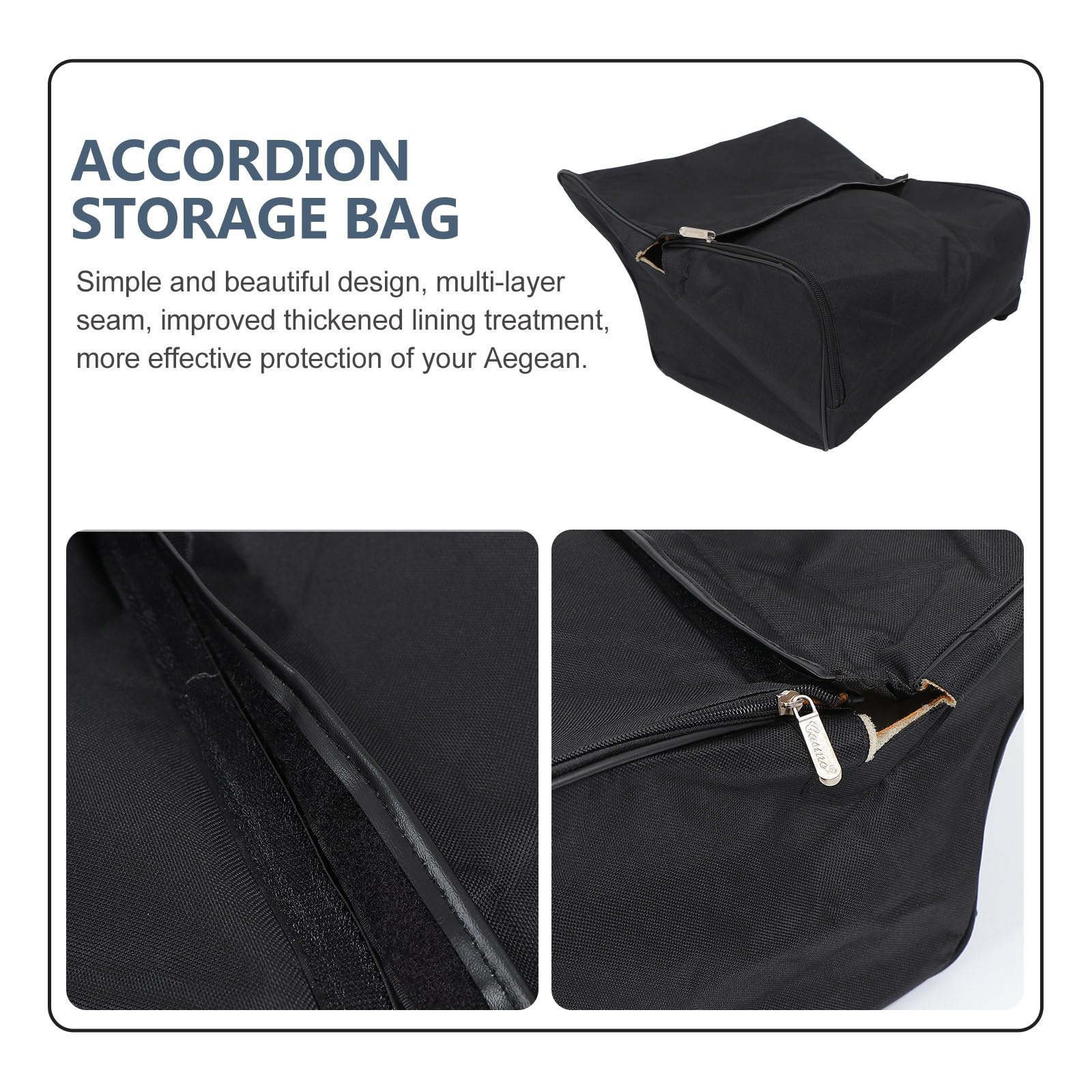 IMIKEYA Bolsa para Acordeón 96 Bajos Negra, Funda Protectora Acolchada de Poliéster, Mochila Portátil para Transporte de Acordeones en Conciertos y Escuela