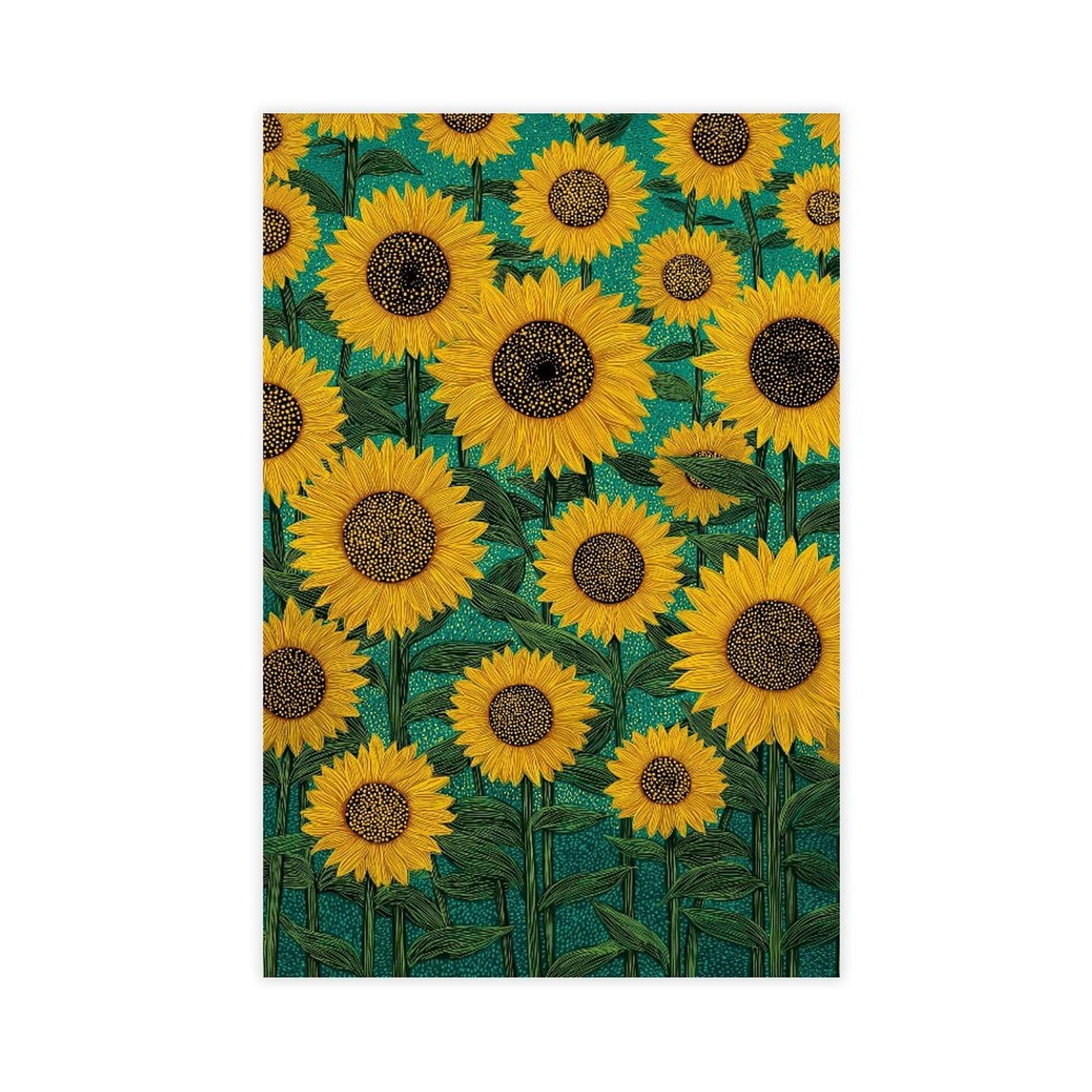 YWTJAX Sunflower Botanical Poster Canvas Poster for Office Decor Gift