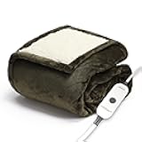 Quilted Royal Posh Velvet Reverse Sherpa Heated Throw Electric Blanket, 50