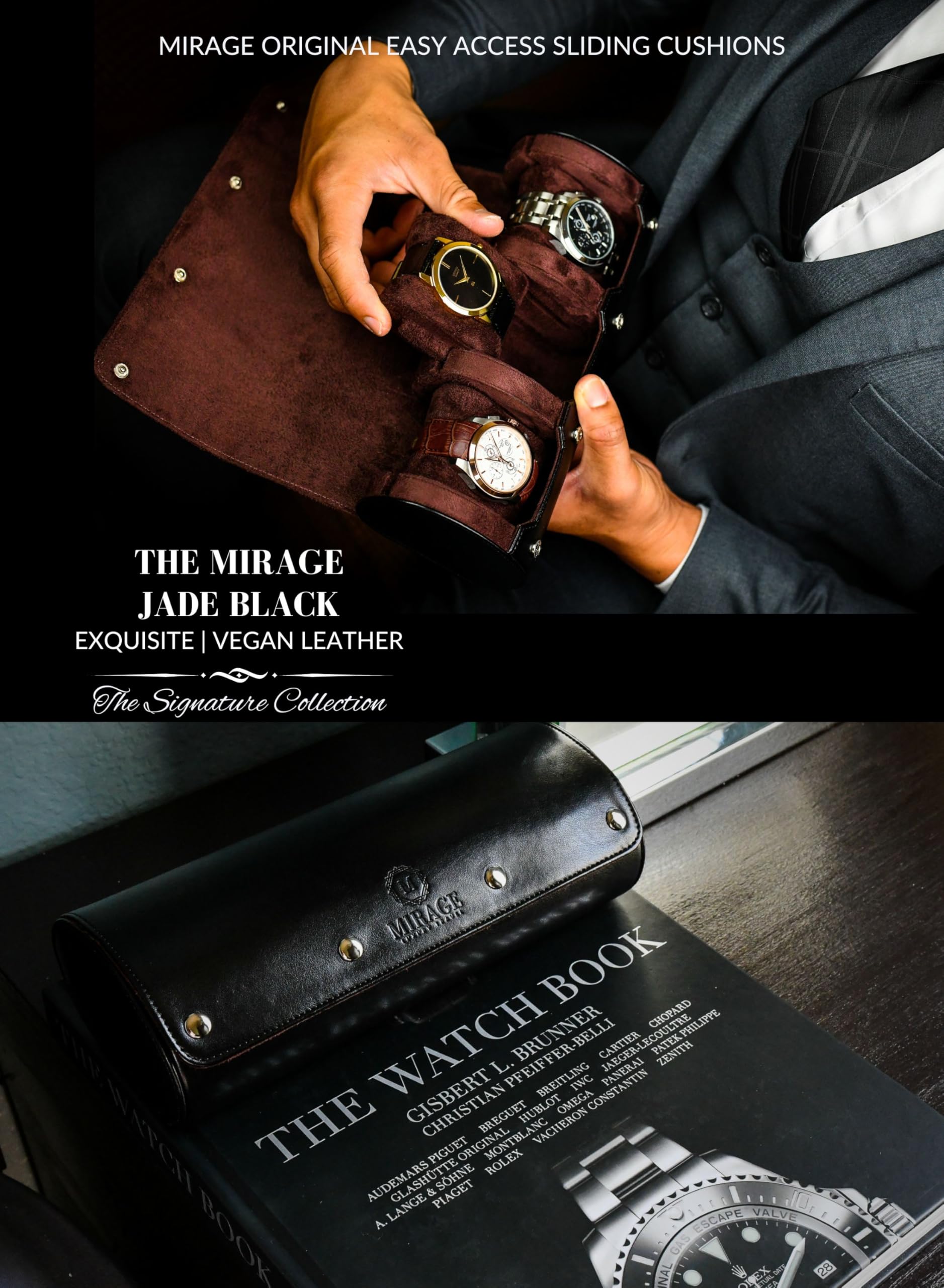 Watch Roll Case for Men - Watch Travel Case - organizer do przechowywania i wyświetlacz - Mirage Watch Roll Case