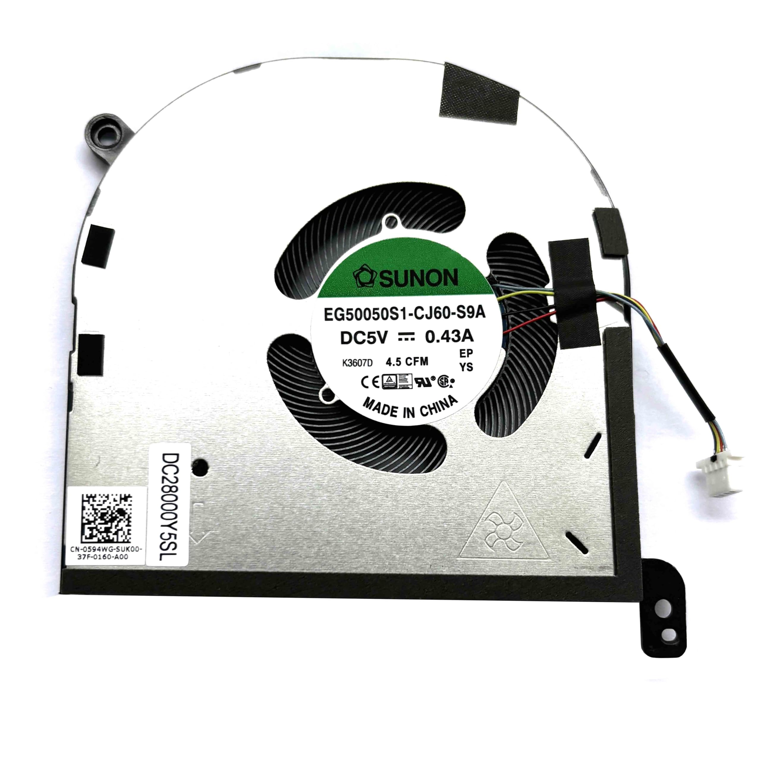 BestParts Ventilateur de refroidissement pour ordinateur portable DELL XPS 15 9530, P/N : CN-0594WG CN-0MC4KC, 594WG MC4KC