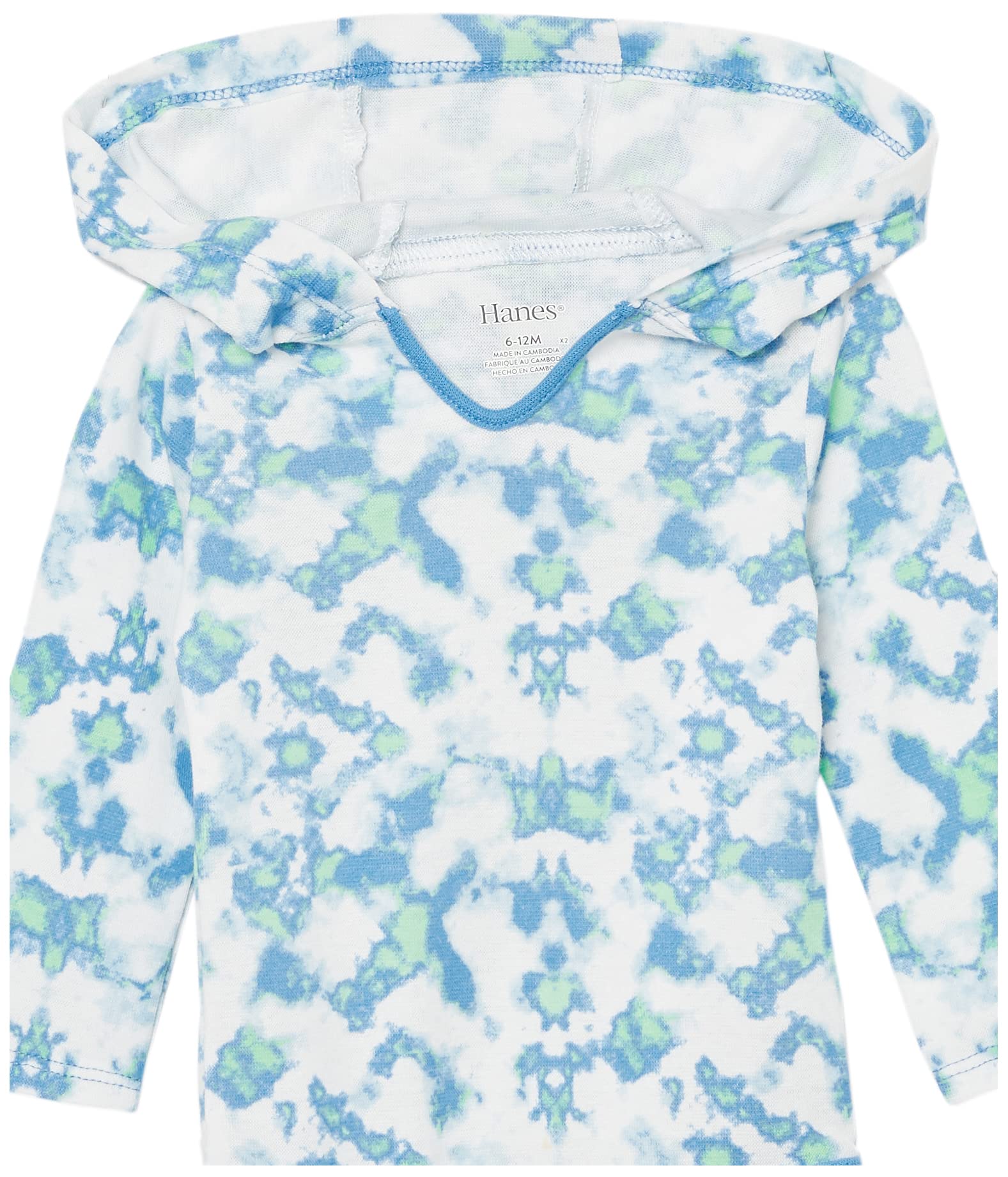 Hanes Body de manga larga con capucha para niños y niñas, paquete de 3, Blues, 12-18 meses, Blues, 12-18 Meses