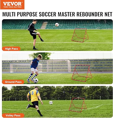 Miniatura 6 de VEVOR Red de rebote de fútbol, retroceso de 39 x 39 pulgadas, regalos de entrenamiento de fútbol portátil, ayudas y equipo para niños, adolescentes