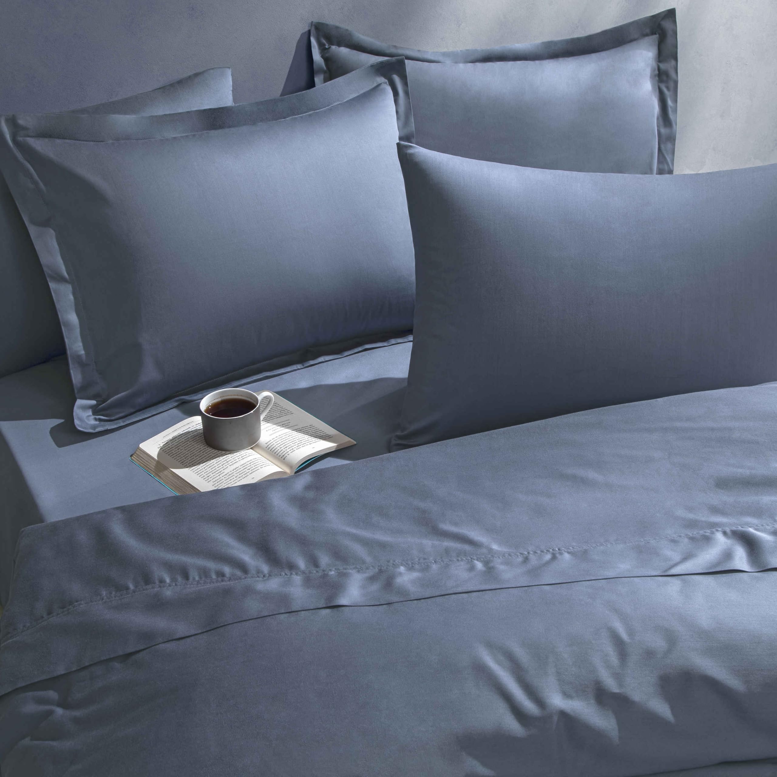 Linens Mix&Match Pamuk Saten Çift Kişilik Çarşaf indigo