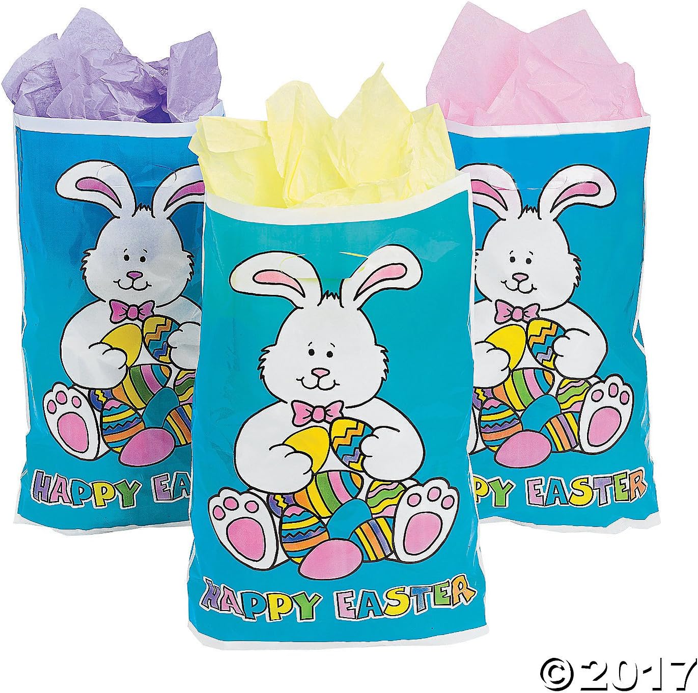 50 LARGE Happy Easter Purple Goody Bags Easter Goody
