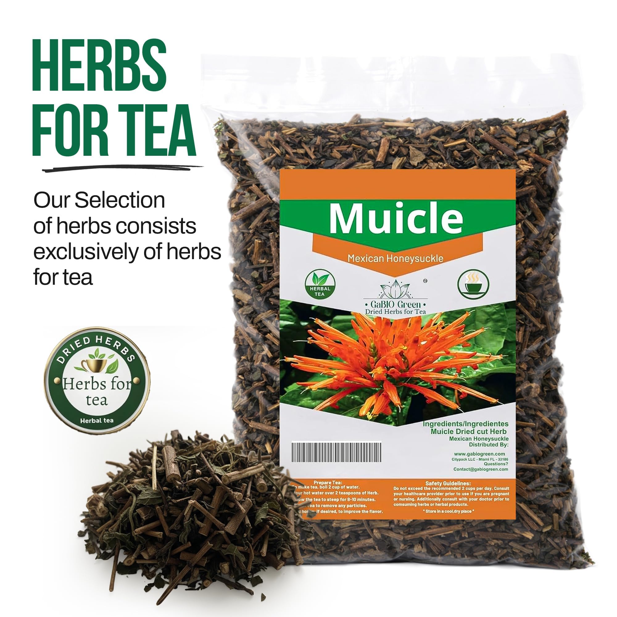 Muicle Mexican Honeysuckle 12 POUND 8.1 oz Herbal tea Caffeine Free 100% natural Gabio Green Herbs 230gr product thumbnail 6