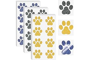 20 Sheets 240 Pcs Dog Paw Glitter Tattoo Sticker Blue Temporary Tattoos