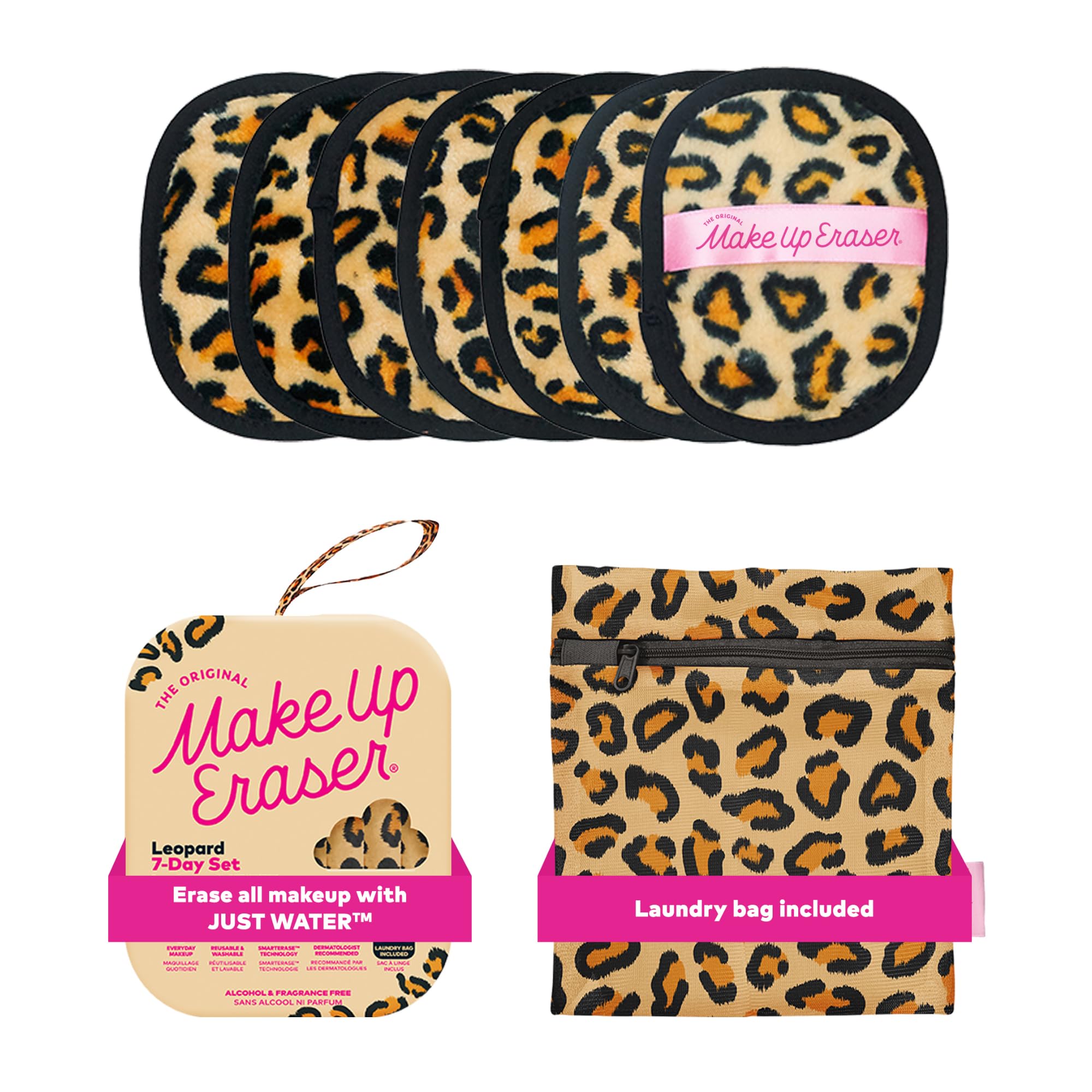 The Original Makeup Eraser, 7-Day Set, Erase All Makeup with Just Water, Including Waterproof Mascara, Eyeliner, Foundation, Lipstick, Sunscreen, and