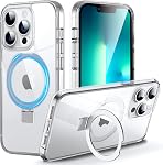 DASFOND Mag-Stand Designed for iPhone 16 Case, Upgraded [All-in-1] [Compatible with MagSafe] Invisible Ring Kickstand Transparent Matte Phone Case Cover for iPhone 16, Purple