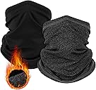 LUOLIIL VOE 2 Pack Winter Neck Gaiter Warmer for Men&Women,Windproof Face Cover Fleece Face Mask Scarf for Cold Weather Sport
