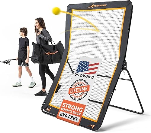 ACELETIQS Lacrosse Rebotador para patio trasero de 4 x 6 pies, rebote de béisbol y voleibol, pelota de lacrosse, retroceso, pared de entrenamiento