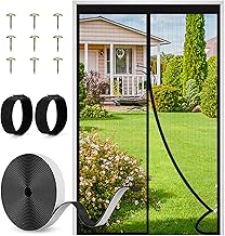 Dioxide Magnetic Fly Screen Door, Insect Protection, 90 x 210 cm, No Drilling Required, Adhesive Mount, Balcony Door, Cellar Door, Patio Door