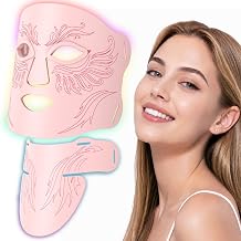 Portable Red Light Therapy Mask M09 850nm NIR LED Face & Neck Device, Rechargeable Light Therapy Mask, 240-Minute Use for Home Skin Care