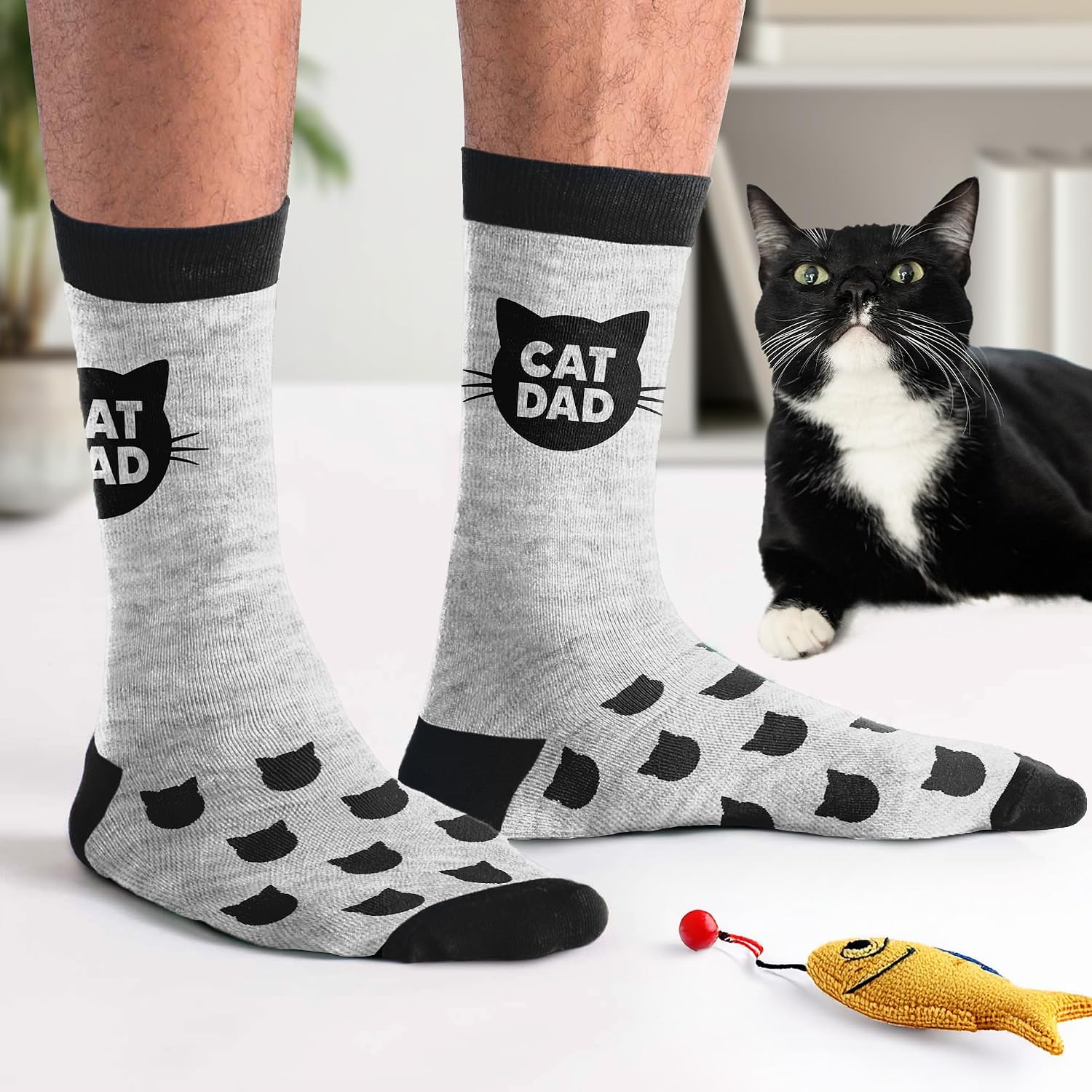 Funny Gifts For Men, Women – Fuzzy Cat Dog Sock For Dad Mom - Christmas Gifts, Stocking Stuffers for Animal Lovers