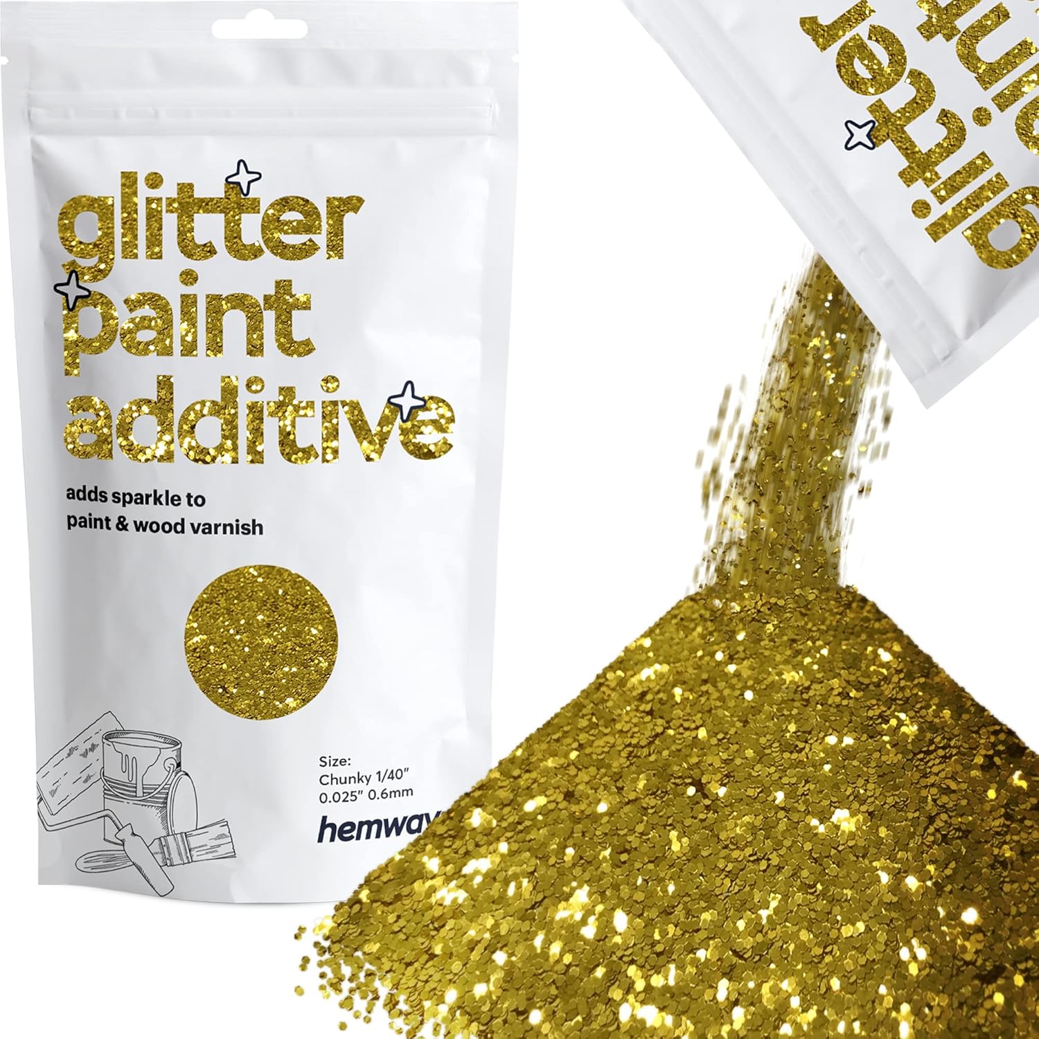 Hemway Glitter Paint Additive Crystals for Acrylic Emulsion Paint
