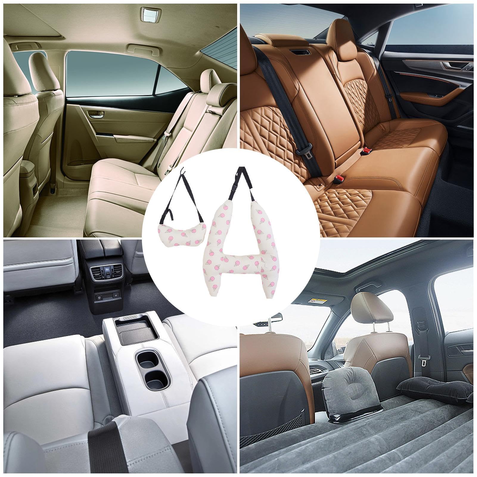 Apoyo para reposacabezas de Coche para niños, Almohada de Cuello con diseño de curvatura para niños, Almohada de avión Transpirable, Lavable a máquina, reposacabezas de Coche para avión, Cuello