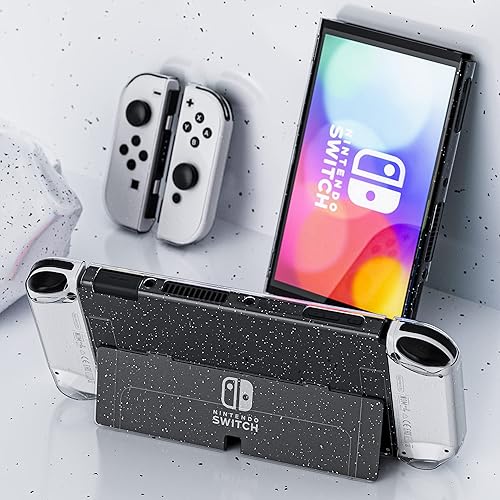 Miniatura 7 de Versión mejorada Funda transparente acoplable para Nintendo Switch OLED 2021, funda protectora FANPL para Switch OLED y controlador Joy Con, fuerte