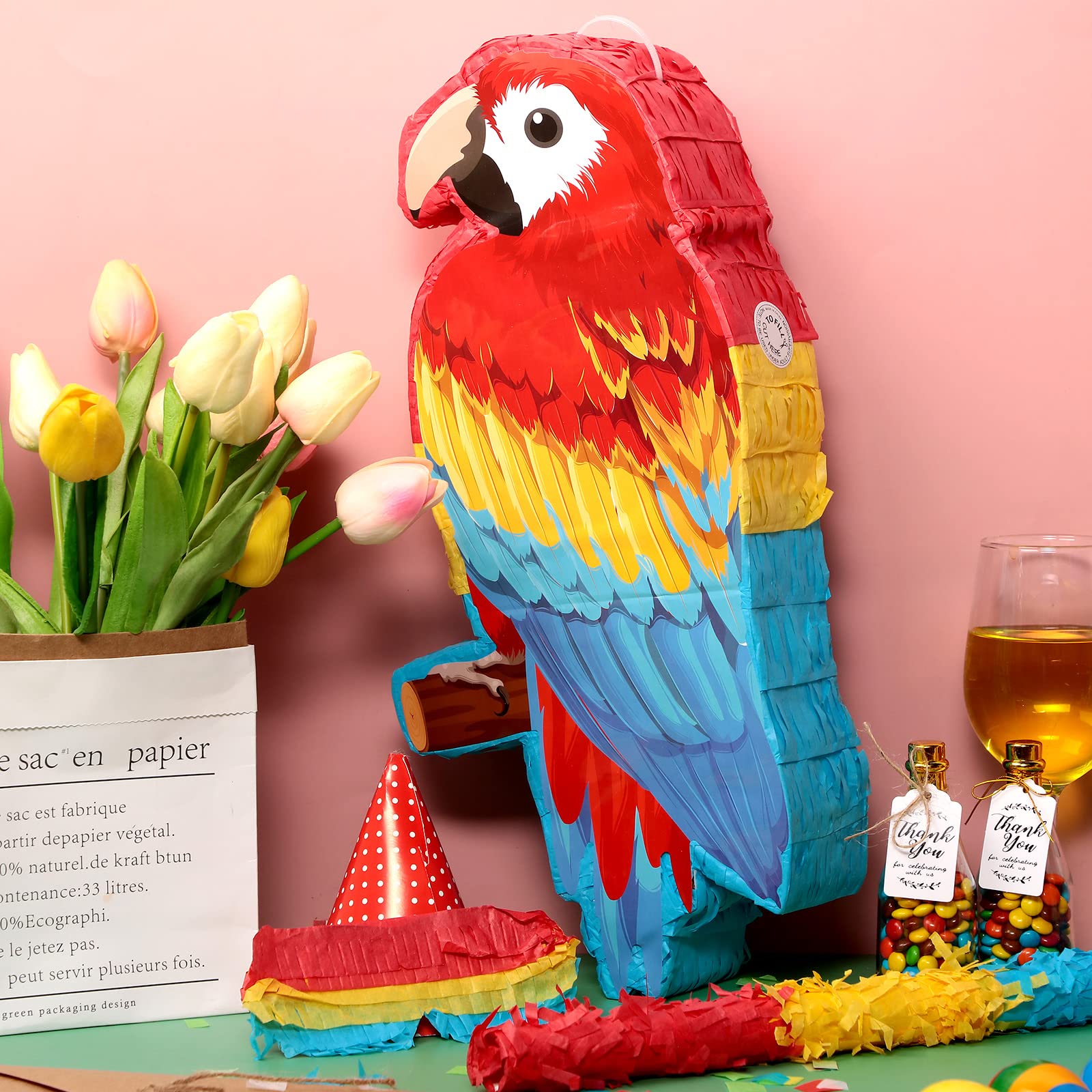 Mini Pinata Set Mini Parrot Piñata Pull-String Pirate Piñata Set – Fun Mini Parrot ...