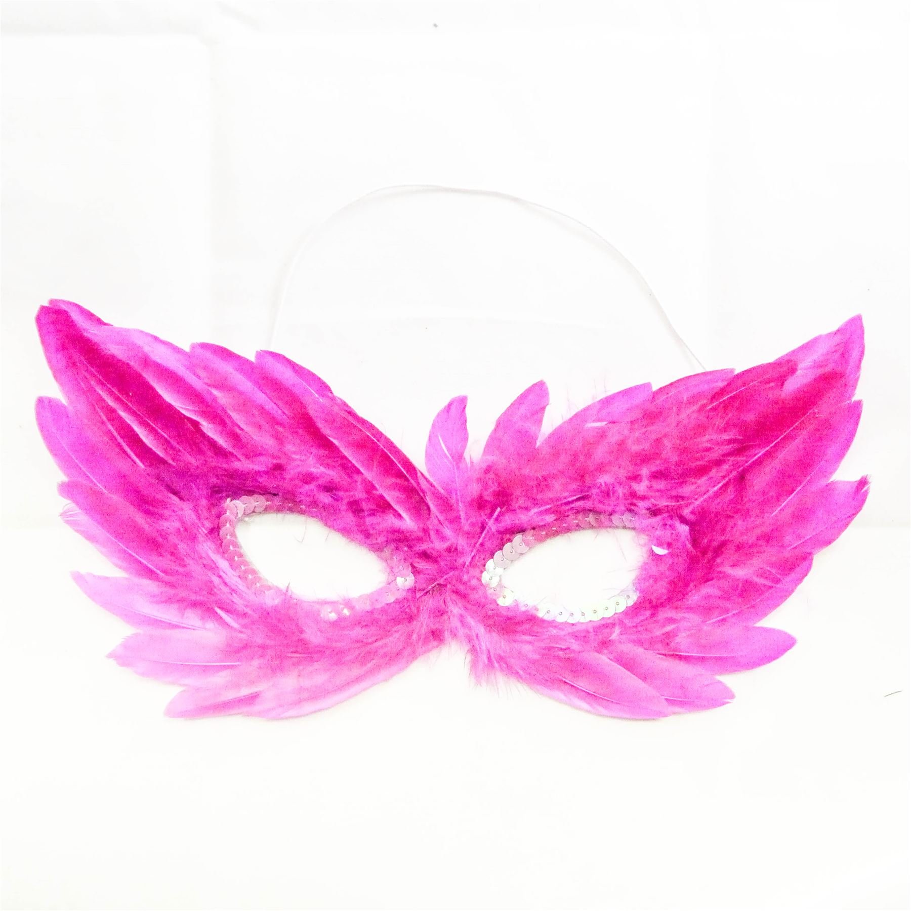 Liu XiaoVenetian Feather Mask - Ruby Pink