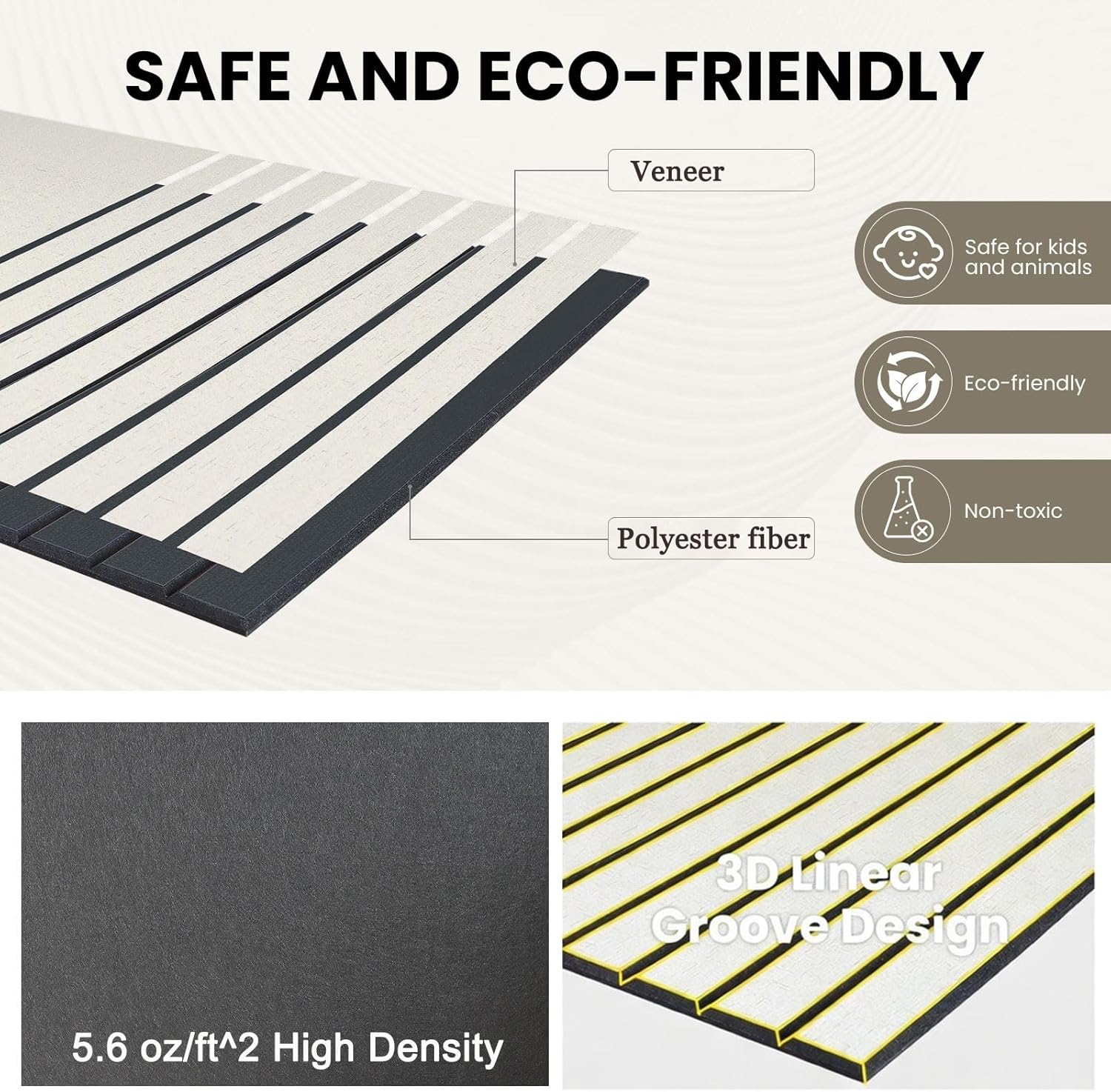 Acoustic Wall Panels 6-Pack 32x24 Inch, Modern Decorative Sound Dampening 4x8 Acoustic Panels, High Density Sound Absorbing for Studio Office Home, covering up to 31 sq ft