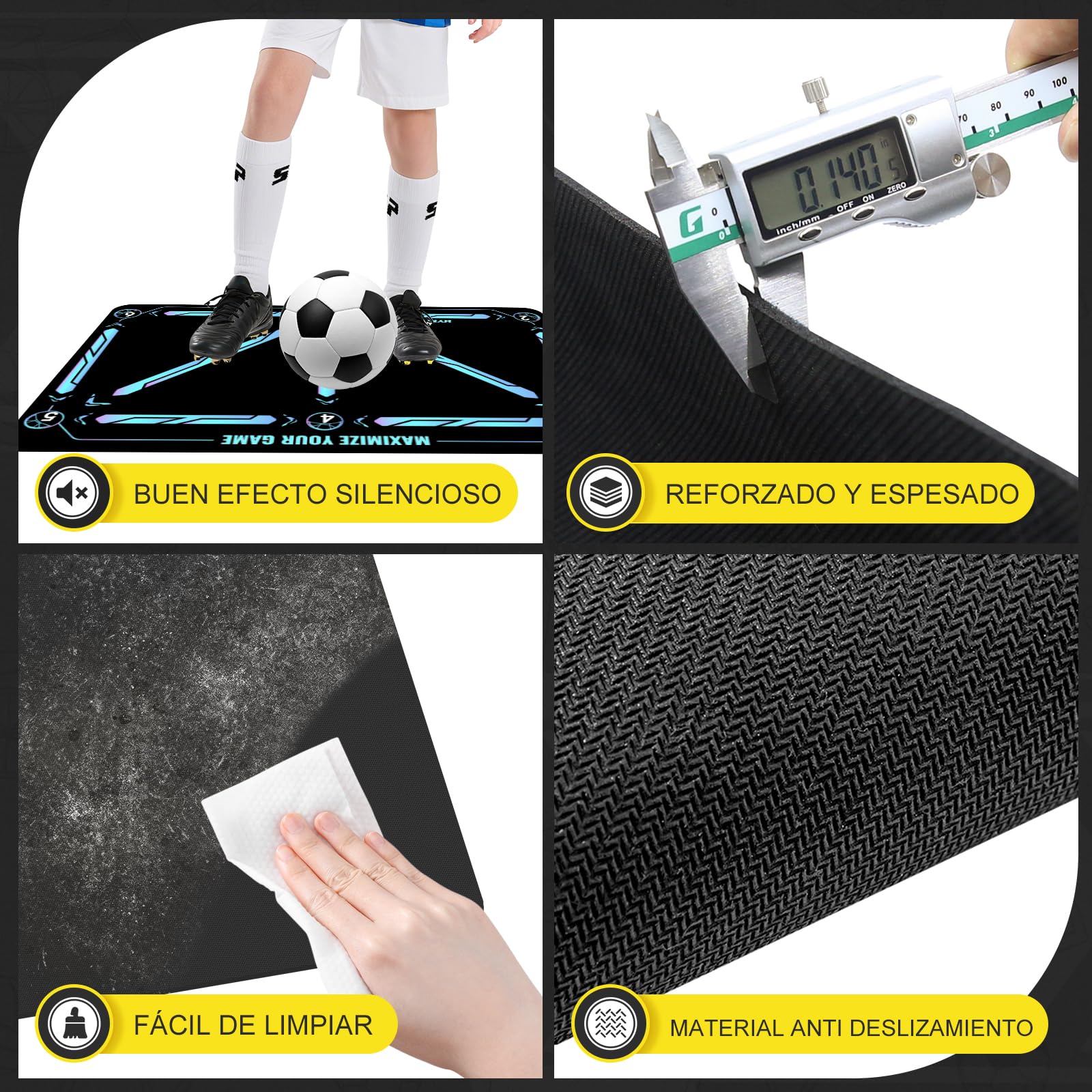 Alfombra Entrenamiento Futbol Con Video de Entrenamiento Didáctico Alfombra Futbol Entrenamiento Profesional – Tapete De Entrenamiento De Pasos, Manta De Campo De Esquinay Tapete De Fútbol