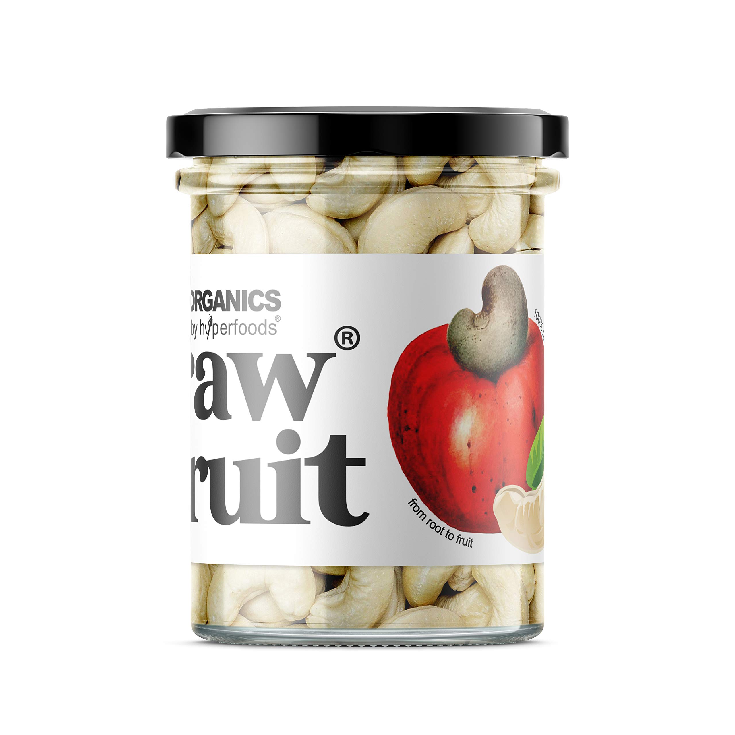 RawFruit Premium Whole Cashew Kaju W240, 100gm PET Jar by HyperFoods 1