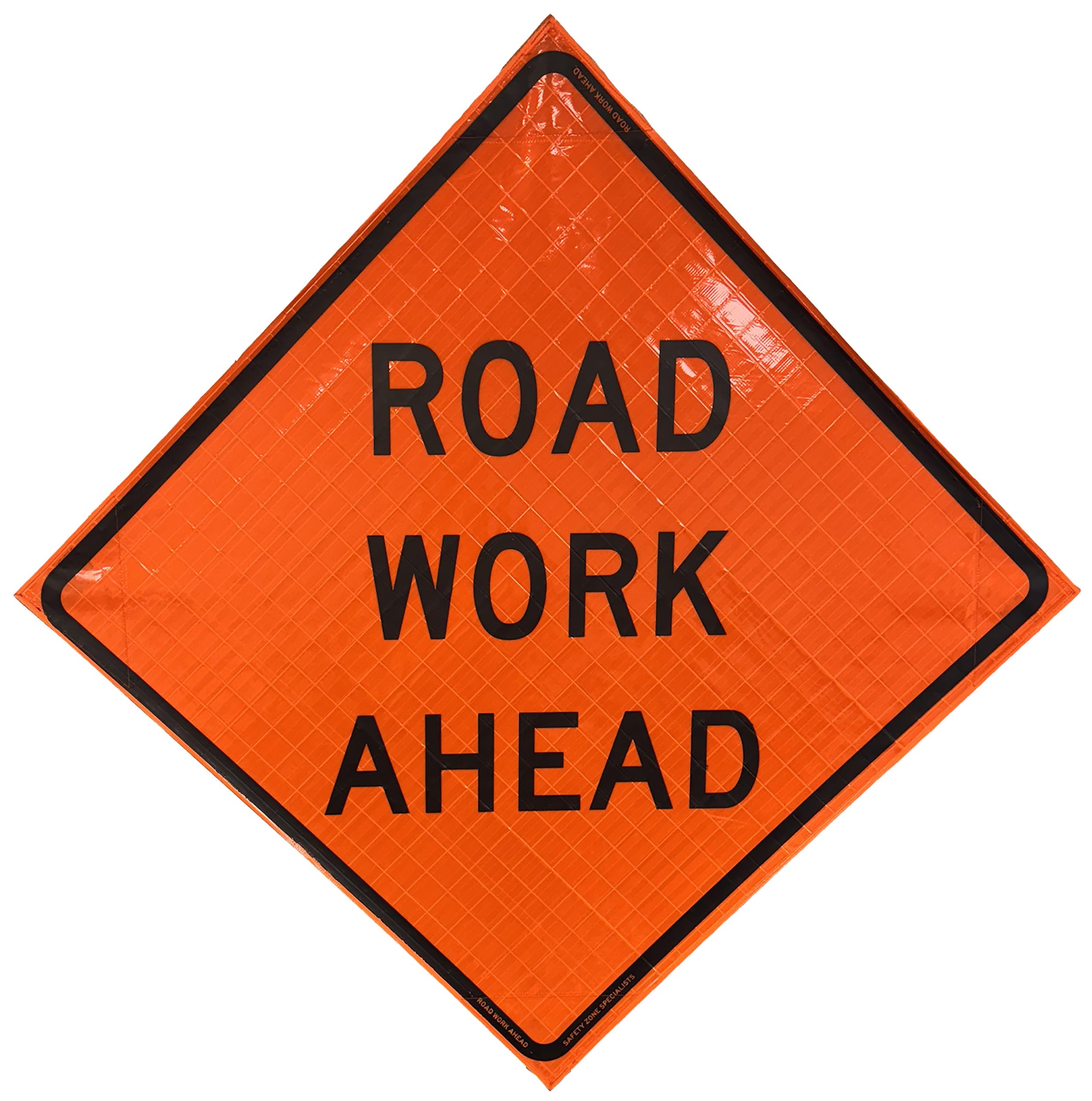 48" x 48" High Intensity Reflective Vinyl Roll-Up MUTCD Compliant Traffic Control Sign (Road Work Ahead)