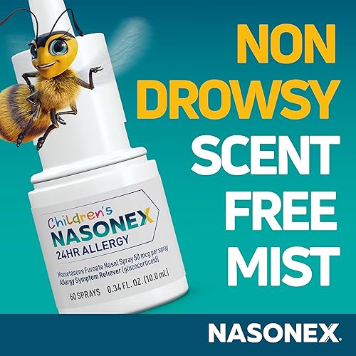 Vista 23 de Nasonex 24HR - Aerosol nasal para alergias, sin somnolencia, sin olor, síntomas de alergia + congestión nasal, fuerza de prescripción completa, 60