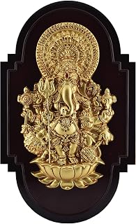 PUJA CELEBRATIONS Sri Shubha Drishti Ganapathy SG 103 SHILPASREE 7x11 inches Housewarming, Home Decor, Wedding Gift, Showpiece, Entrance Wall Hanging, Living Room
