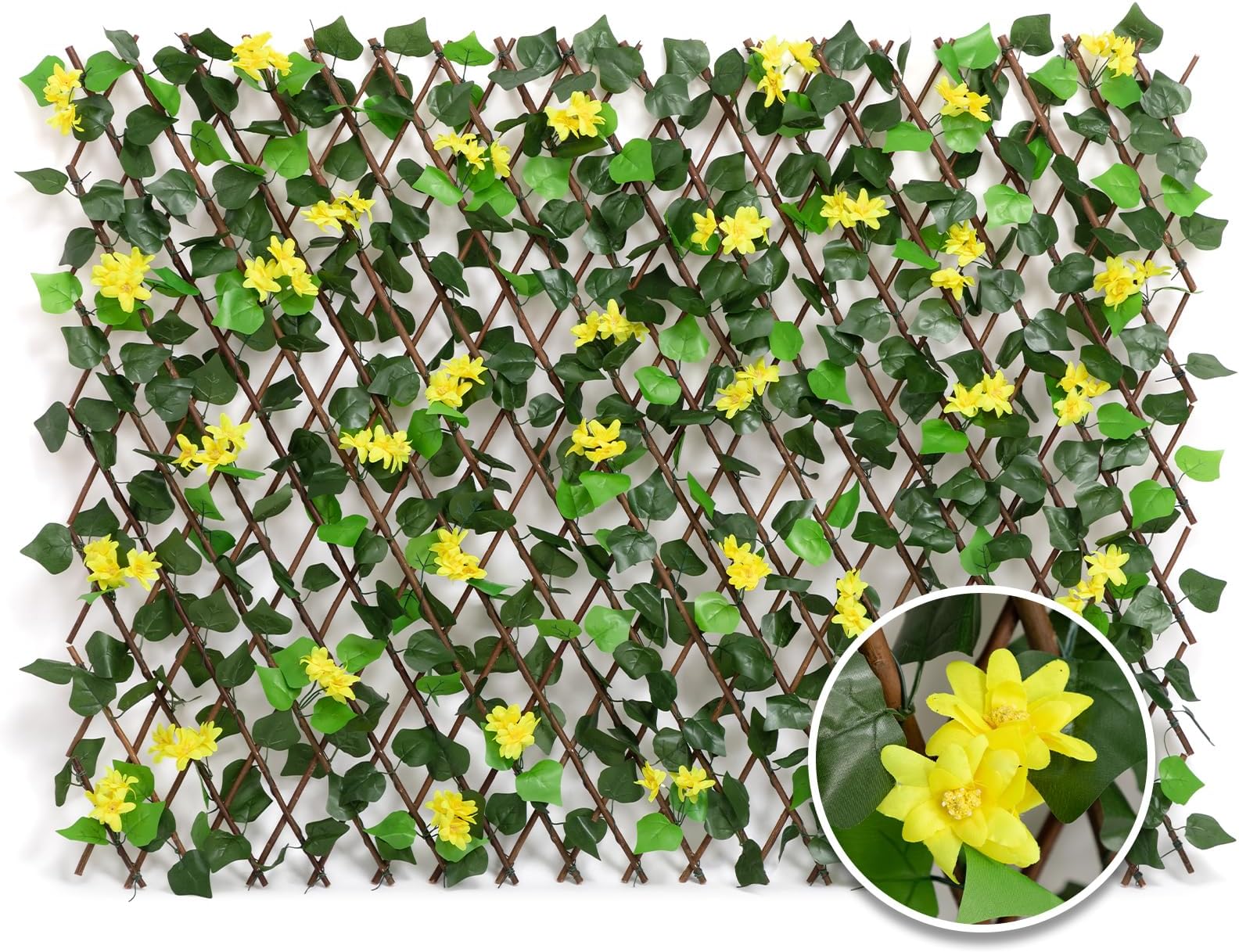Expandable Fence Privacy Screen for Balcony Patio Outdoor, 1PC Faux Ivy Fencing Panel for Backdrop Garden Backyard Home Decorations