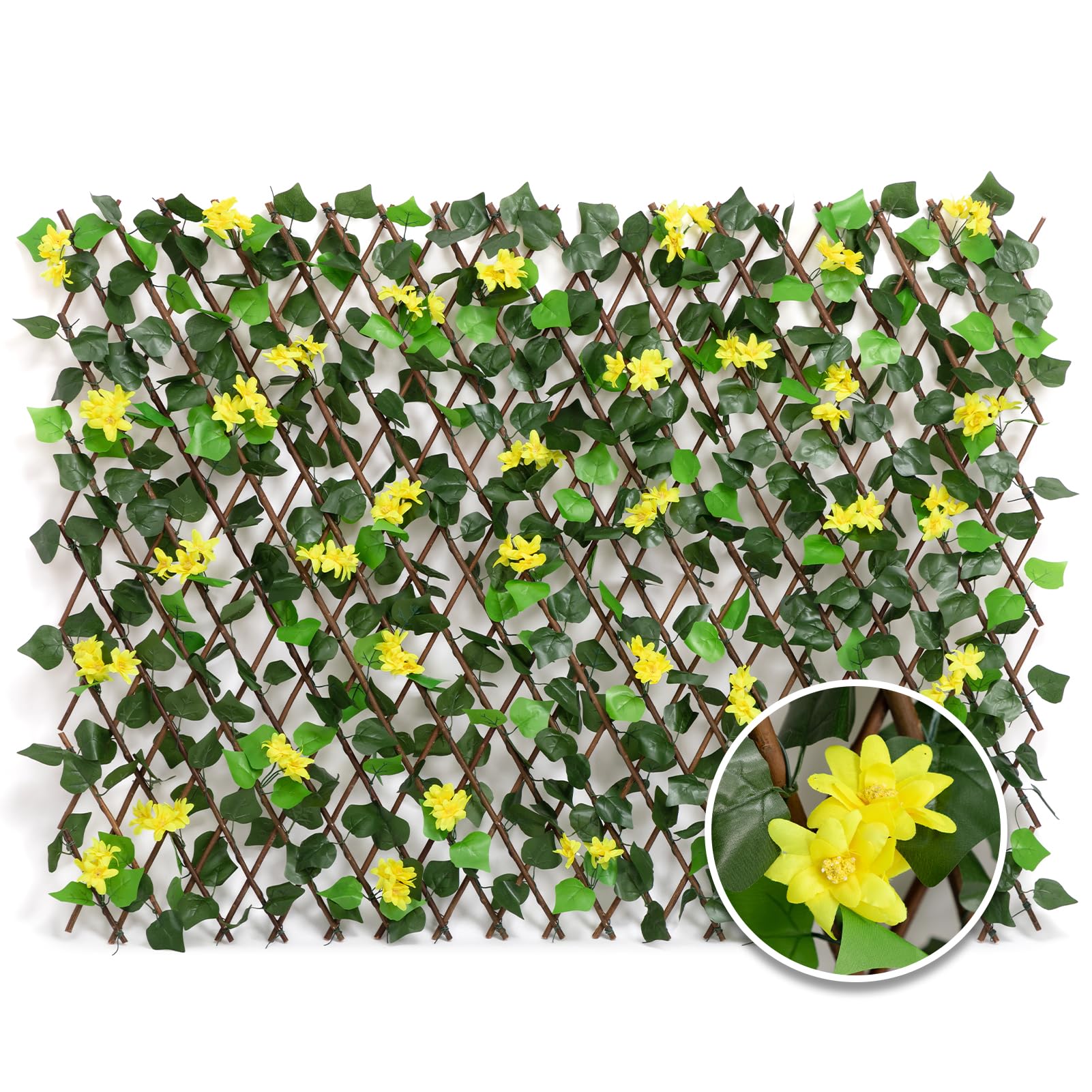 DOEWORKS Expandable Fence Privacy Screen for Balcony Patio Outdoor, 1PC Faux Ivy Fencing Panel for Backdrop Garden Backyard Home Decorations