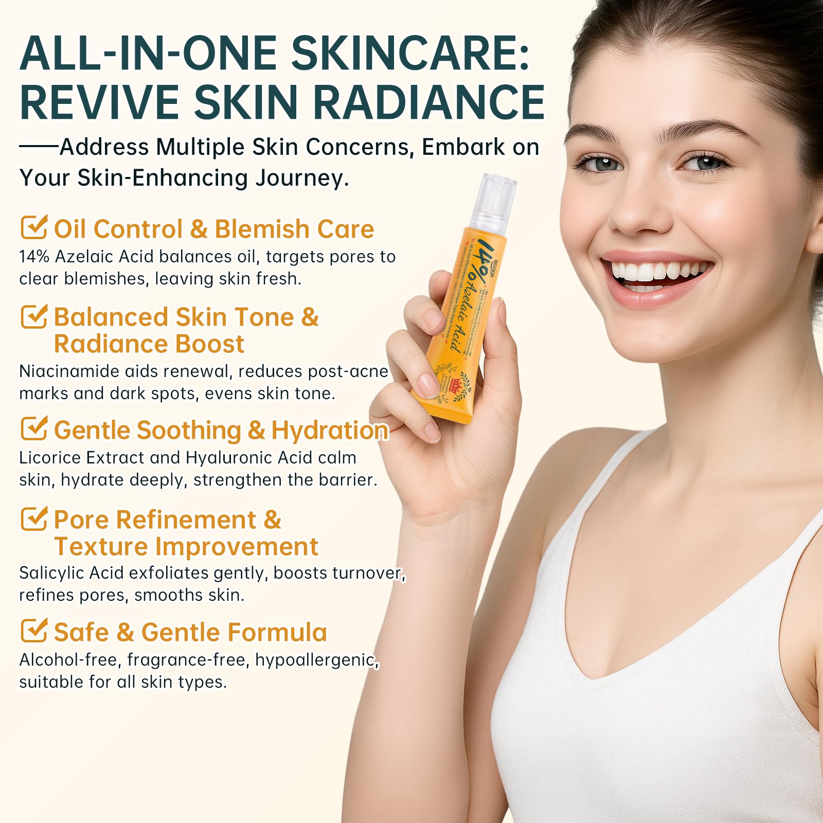 Azelaic Acid Cream For Face,Azelaic Acid Serum With Niacinamide, 2 OZ, 30 ml (Pack of 2) - Image 3