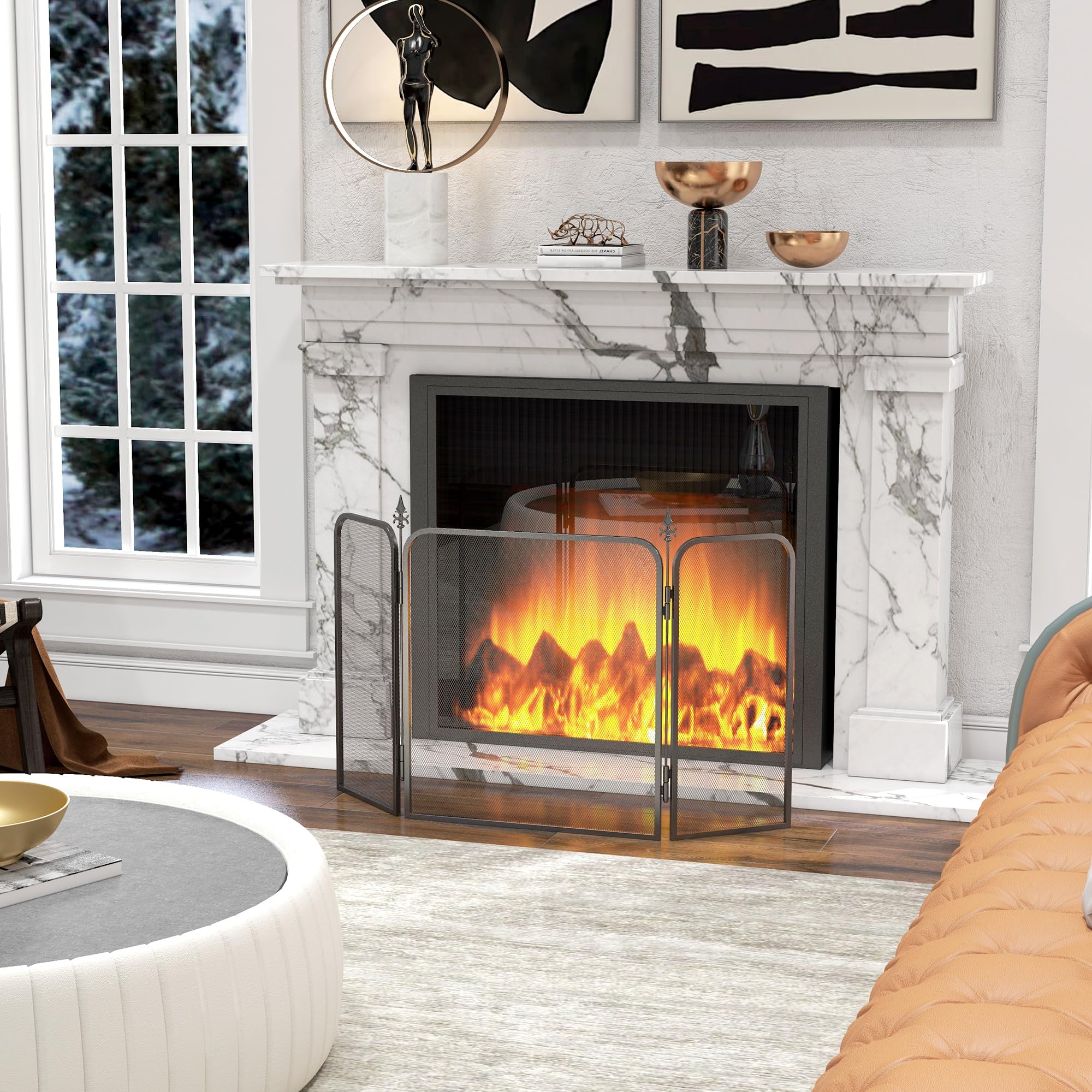 Parascintille Per Camino 60x90 Cm - Metallico Verniciato, Sicuro Ed Elegante - Foto 12