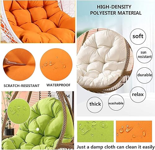 Miniatura 3 de GARCAN Cojín colgante para silla de huevo, cojines gruesos para silla de huevo para exteriores, cojín suave para silla de columpio de huevo, cojines