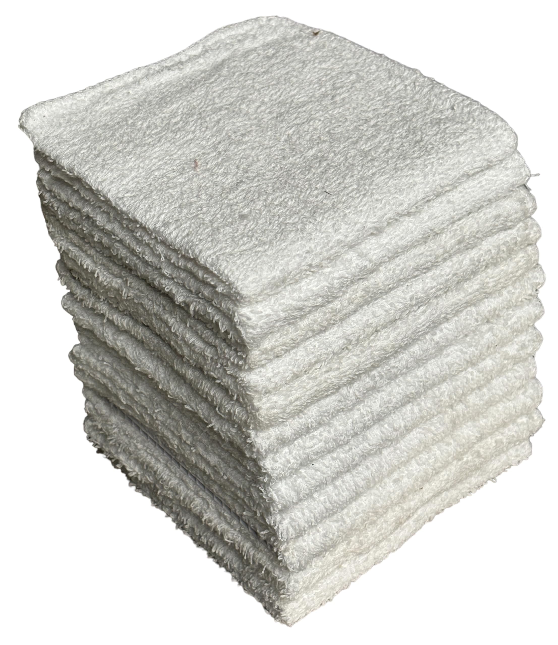 Petal Cliff Washcloths 12 Pack, 100% Cotton White Washcloths, Soft, Absorbent Wash Cloths - Machine Washable Size 11 X 11 inch,