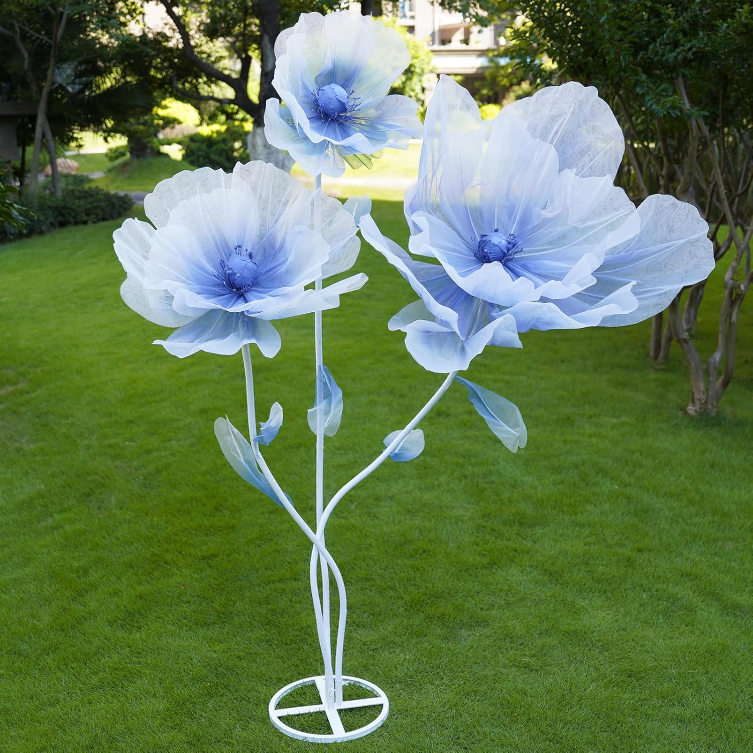 Giant Artificial Flower Decor with Stand,Oversized Freestanding Gradient Statement Flower for Wedding Flower Decor,Event,Commercial Display,Photo Backdrop & Home Decoration (Blue) - Image 8