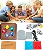 Gonggi Korean Game Stone Set,Traditional Korean Tossing Stone Game, Korean Gonggi Jack Stone Pebbles Set(BrownBase, Full Set)